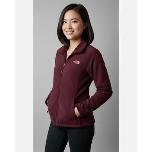 The North Face Morninglory Jacket Maroon Burgundy Soft Plush Fleece Size Large